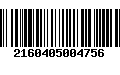 Código de Barras 2160405004756