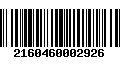 Código de Barras 2160460002926