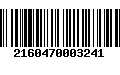 Código de Barras 2160470003241