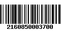 Código de Barras 2160850003700