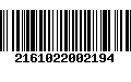 Código de Barras 2161022002194