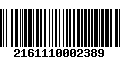 Código de Barras 2161110002389