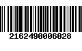 Código de Barras 2162490006028