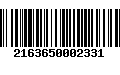 Código de Barras 2163650002331