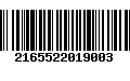 Código de Barras 2165522019003