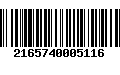 Código de Barras 2165740005116