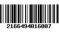 Código de Barras 2166494016007