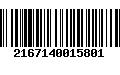 Código de Barras 2167140015801