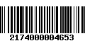 Código de Barras 2174000004653