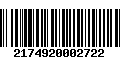 Código de Barras 2174920002722