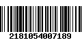 Código de Barras 2181054007189