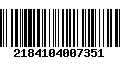 Código de Barras 2184104007351