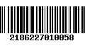 Código de Barras 2186227010058