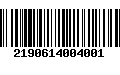 Código de Barras 2190614004001