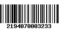 Código de Barras 2194070003233