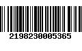 Código de Barras 2198230005365