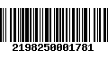 Código de Barras 2198250001781