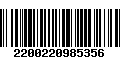 Código de Barras 2200220985356