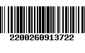 Código de Barras 2200260913722