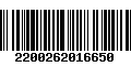 Código de Barras 2200262016650