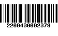 Código de Barras 2200430002379