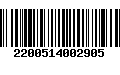 Código de Barras 2200514002905