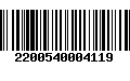 Código de Barras 2200540004119