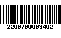 Código de Barras 2200700003402