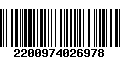 Código de Barras 2200974026978
