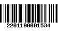 Código de Barras 2201190001534