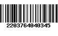 Código de Barras 2203764040345