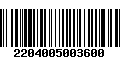 Código de Barras 2204005003600