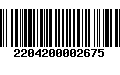 Código de Barras 2204200002675