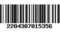 Código de Barras 2204307015356