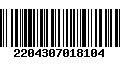 Código de Barras 2204307018104