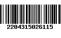 Código de Barras 2204315026115