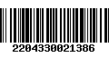 Código de Barras 2204330021386