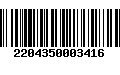 Código de Barras 2204350003416