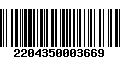 Código de Barras 2204350003669