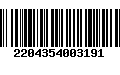 Código de Barras 2204354003191