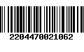 Código de Barras 2204470021062