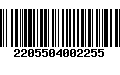 Código de Barras 2205504002255