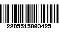 Código de Barras 2205515003425