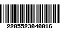 Código de Barras 2205523040016