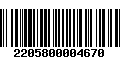 Código de Barras 2205800004670