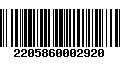 Código de Barras 2205860002920