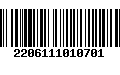 Código de Barras 2206111010701