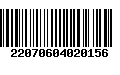 Código de Barras 22070604020156