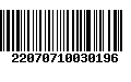 Código de Barras 22070710030196