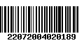 Código de Barras 22072004020189